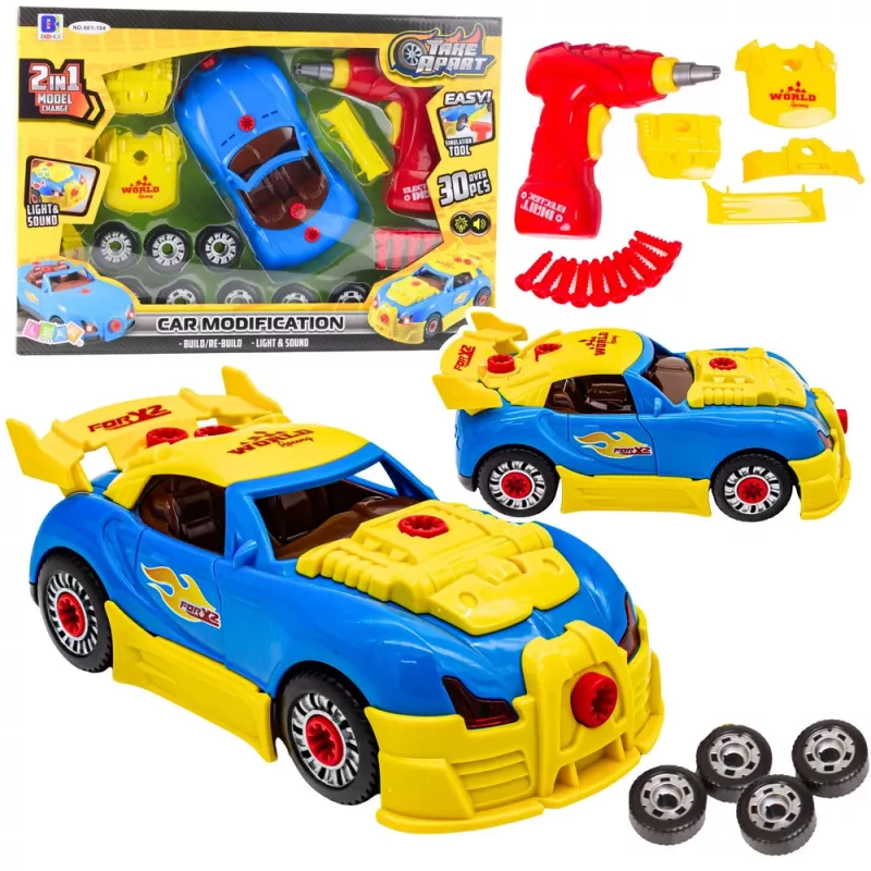LEAN TOYS Little Mechanic's Set: Disassembled Car, Screwdriver, Lights, Sounds