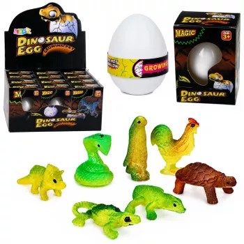 LEAN TOYS Magic Egg Kooruv Dinosauruse Muna Veega Valge 6,5 cm