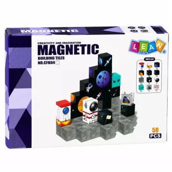 LEAN TOYS Magnetilised ehitusklotsid 50-osaline komplekt – 3D piksel ükssarviku kuubikud, ABS plastik, loominguline ehitusmänguasi