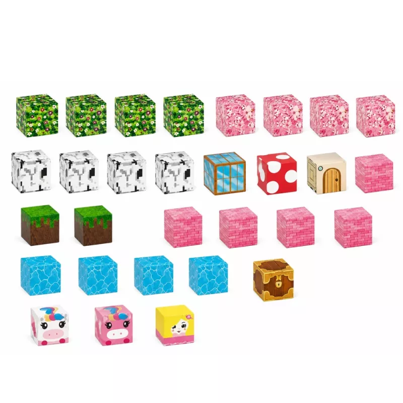 LEAN TOYS Magnetilised ehitusklotsid 50-osaline komplekt – 3D piksel ükssarviku kuubikud, ABS plastik, loominguline ehitusmänguasi