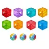 LEAN TOYS magnetilised ehitusklotsid 60 tk - värviline kuubiku palli raja ehituskomplekt
