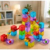 LEAN TOYS magnetilised ehitusklotsid 60 tk - värviline kuubiku palli raja ehituskomplekt