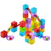 LEAN TOYS magnetilised ehitusklotsid 60 tk - värviline kuubiku palli raja ehituskomplekt