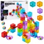 LEAN TOYS magnetilised ehitusklotsid 60 tk - värviline kuubiku palli raja ehituskomplekt