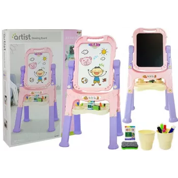 LEAN TOYS Magnetiline tahvel sinine punane tarvikutega