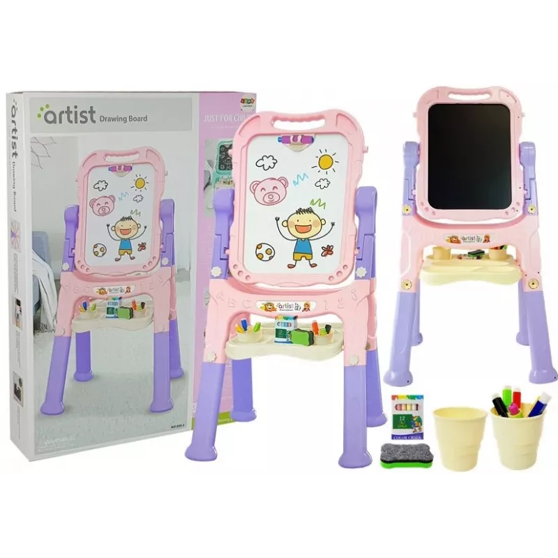 LEAN TOYS Magnetiline tahvel sinine punane tarvikutega