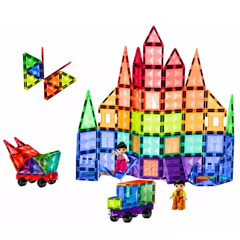 LEAN TOYS magnetilised ehitusklotsid 3D paneelid loov STEM värviline 100 tk