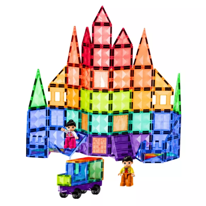 LEAN TOYS magnetilised ehitusklotsid 3D paneelid loov STEM värviline 100 tk
