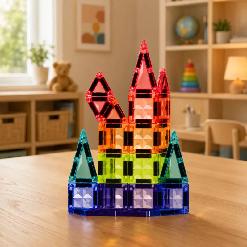 LEAN TOYS magnetilised ehitusklotsid 3D paneelid loov STEM värviline 27 tk