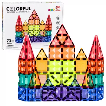 LEAN TOYS magnetilised ehitusklotsid 3D paneelid loominguline STEM värviline 73 tk