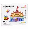 LEAN TOYS Magnetilised ehitusklotsid 3D paneelid Loov STEM Värvilised 85 tk.