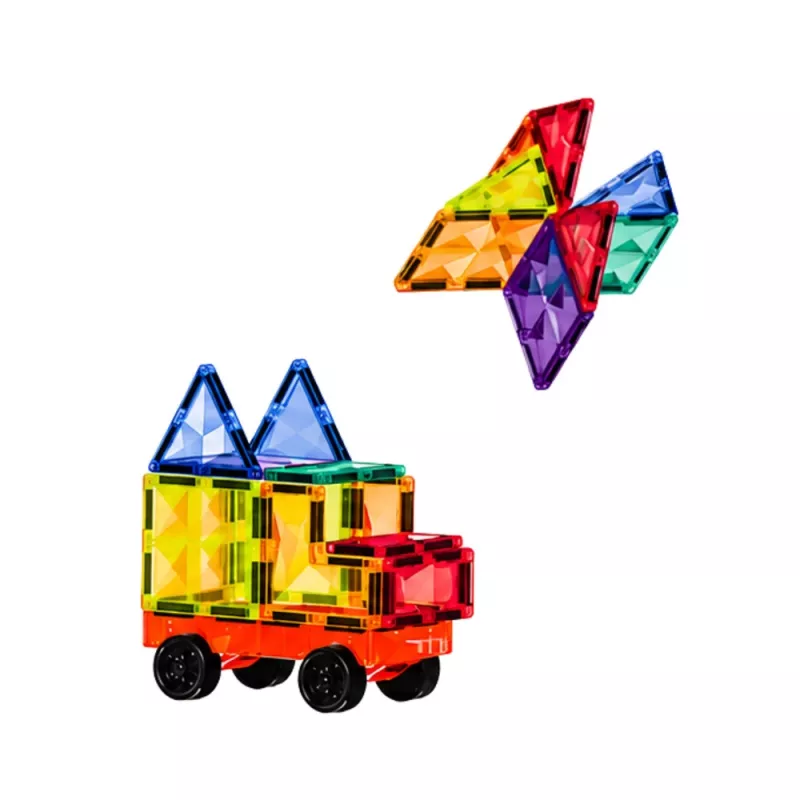 LEAN TOYS Magnetilised ehitusklotsid 3D paneelid Loov STEM Värvilised 85 tk.