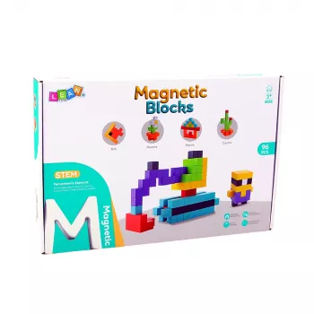 LEAN TOYS magnetilised ehitusklotsid kuubikud 3D klotsid värvilised 96 tk