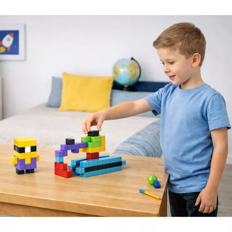 LEAN TOYS magnetilised ehitusklotsid kuubikud 3D klotsid värvilised 96 tk