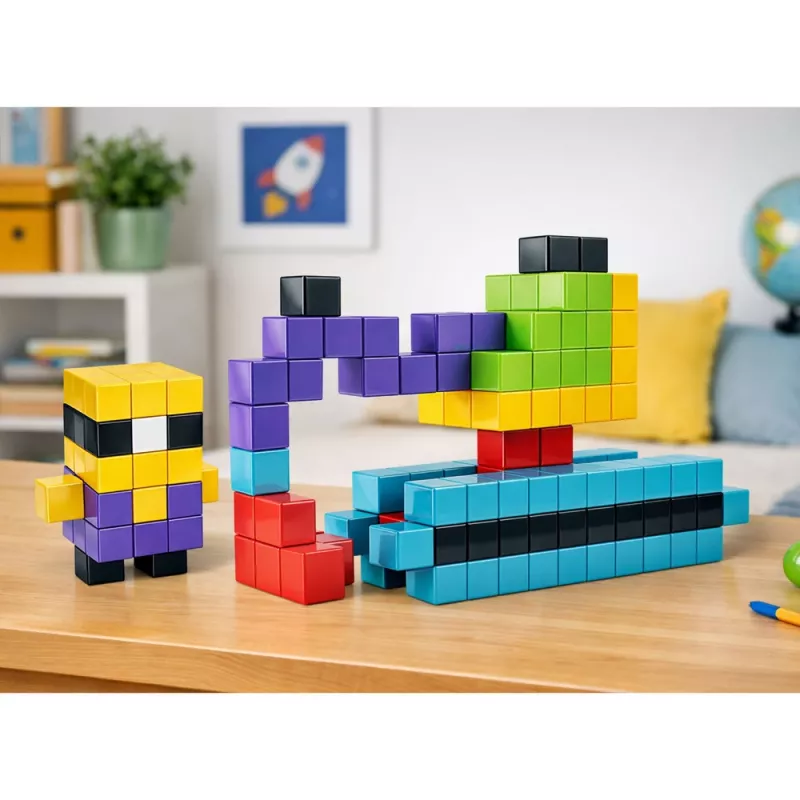 LEAN TOYS magnetilised ehitusklotsid kuubikud 3D klotsid värvilised 96 tk