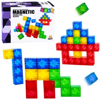 LEAN TOYS Magnetilised ehituskuubikud Värvilised 3D kuubikud 160 tk