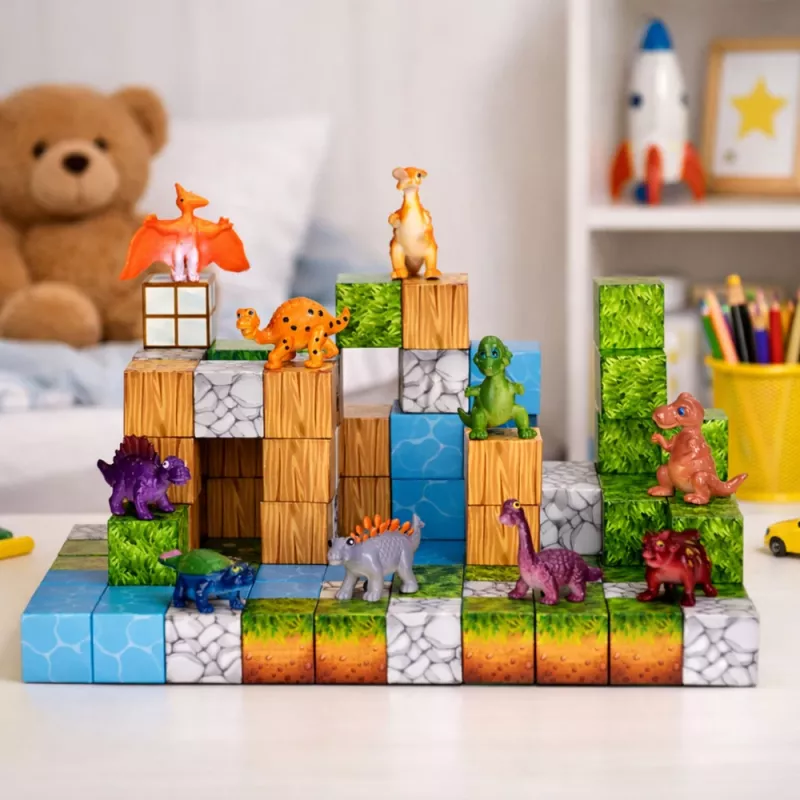 LEAN TOYS Magnetilised Ehitusklotsid Kuubikud Ruut Maailm 3D 114 Tükki