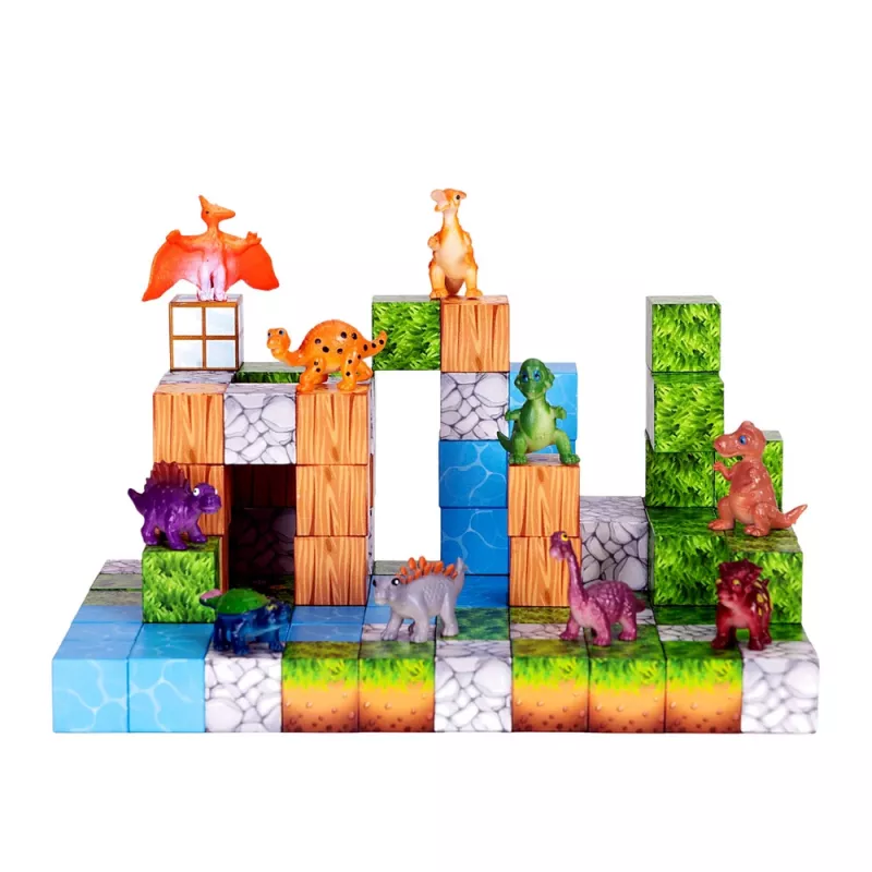 LEAN TOYS Magnetilised Ehitusklotsid Kuubikud Ruut Maailm 3D 114 Tükki