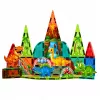 LEAN TOYS Magnetilised ehitusklotsid dinosaurused vulkaanikomplekt – 43-osaline STEM õppemänguasi lastele alates 3. eluaastast
