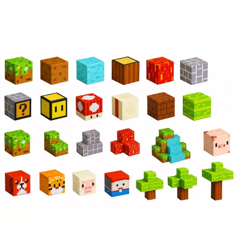 LEAN TOYS Magnetilised ehitusklotsid Pixel World värvilised kuubikud 146 tk