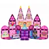 LEAN TOYS Magnetilised ehitusklotsid printsessi loss roosa 38 tk.