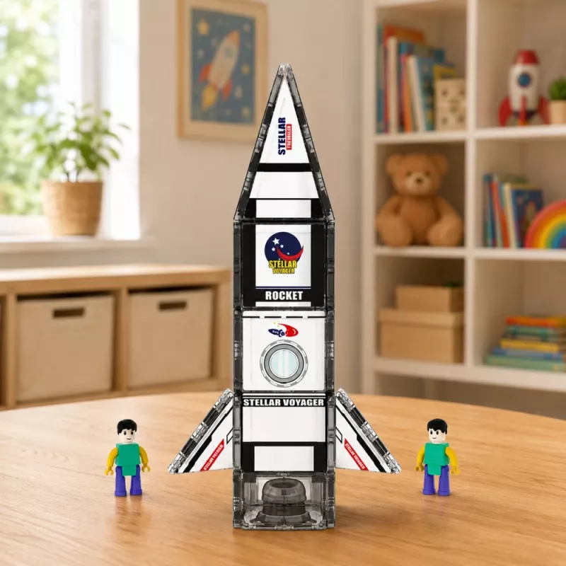 LEAN TOYS magnetilised ehitusklotsid kosmoseraketi kujundid 26 tk