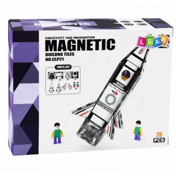 LEAN TOYS magnetilised ehitusklotsid kosmoseraketi kujundid 26 tk