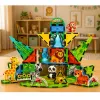 LEAN TOYS Magnetilised ehitusklotsid metsloomad džungel ZOO 52 tk