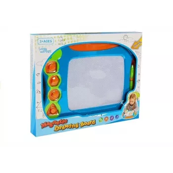 LEAN TOYS Magnetiline joonistustahvel geomeetriliste templitega
