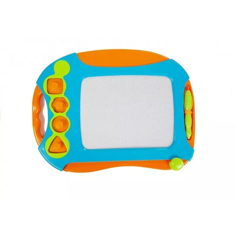 LEAN TOYS Magnetiline joonistustahvel geomeetriliste templitega