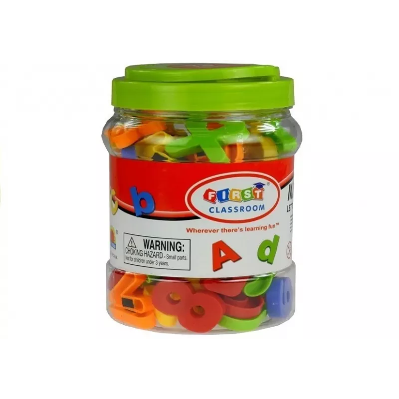 LEAN TOYS Magnetilised tähed ja numbrid purgis – 78-osaline tähestiku ja matemaatika komplekt lastele alates 3. eluaastast