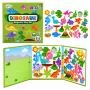 LEAN TOYS Magnetiline pusleraamat Dinosaurs Colorful Magnets 30 tk