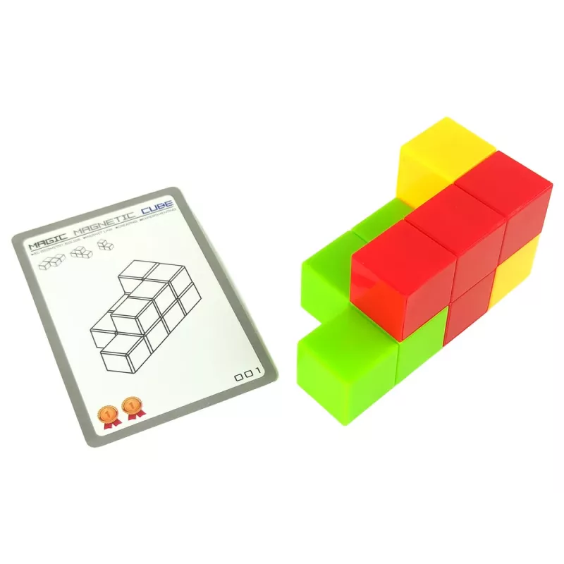 LEAN TOYS Magnetic Puzzle Cube Double-Sided Cards 108 Challenges