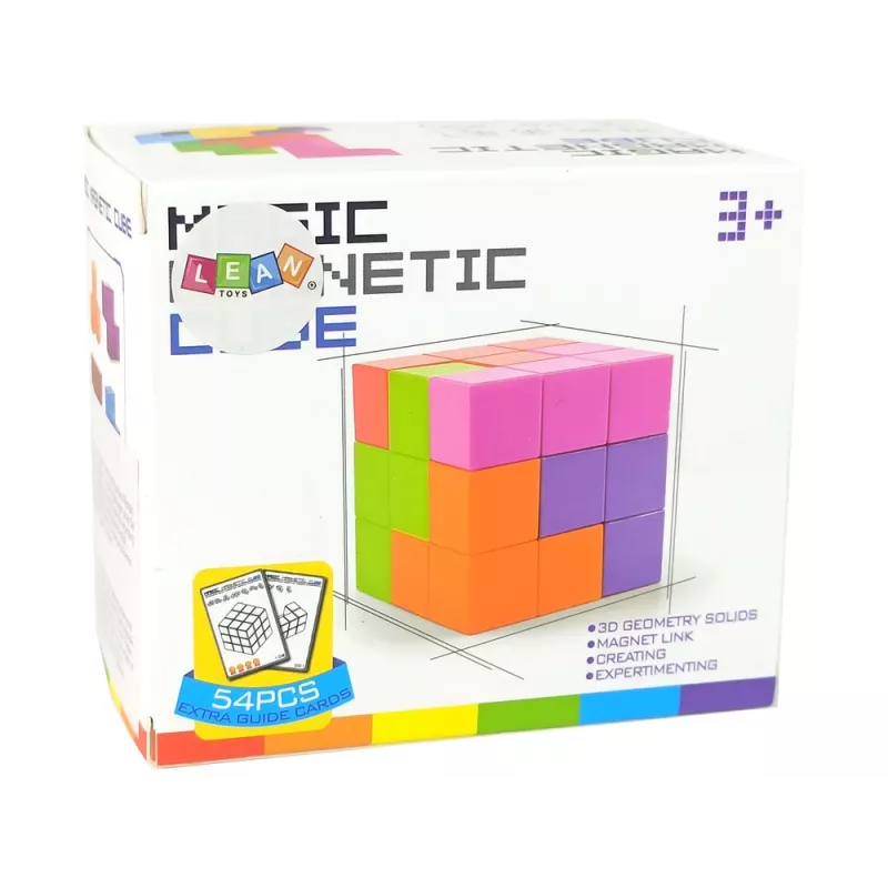 LEAN TOYS Magnetic Puzzle Cube Double-Sided Cards 108 Challenges