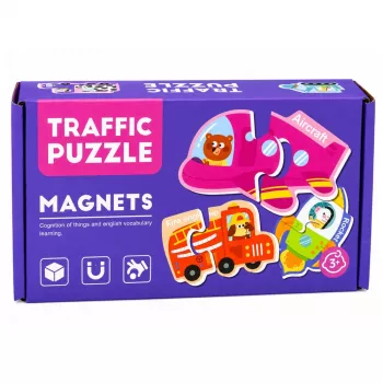 LEAN TOYS Magnetmõistatus Sõidukid Õppimiseks Transpordivahendite Komplekt 30 tk
