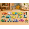 LEAN TOYS Magnetmõistatus Sõidukid Õppimiseks Transpordivahendite Komplekt 30 tk