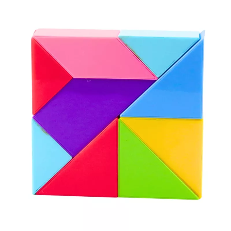 LEAN TOYS Magnetilised Tangrami Klotsid Värviline Pusle Kleepsudega 9 tk