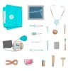 LEAN TOYS Meditsiinikomplekt Väike Arst Hambaarst Puidust Esmaabikomplekt Põll 20 tk