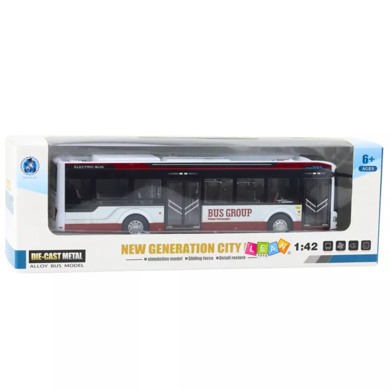 LEAN TOYS Metal City buss heli- ja valgusefektidega 1:42