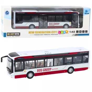 LEAN TOYS Metal City buss heli- ja valgusefektidega 1:42