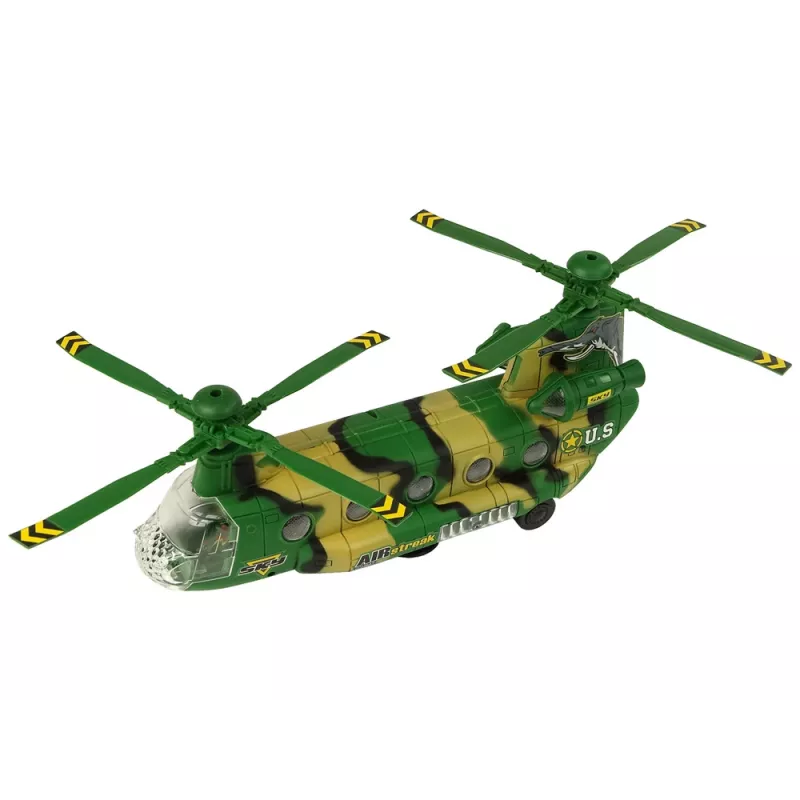 LEAN TOYS Military Helicopter Huge Wings Lights Sound Moro