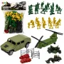 LEAN TOYS Sõjaväekomplekt sõdurid helikopter sõidukid baas 58 tk.
