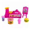 LEAN TOYS Mini nukukomplekt kassaaparaadi, müüjana, hamburgeri ja jäätise tarvikutega