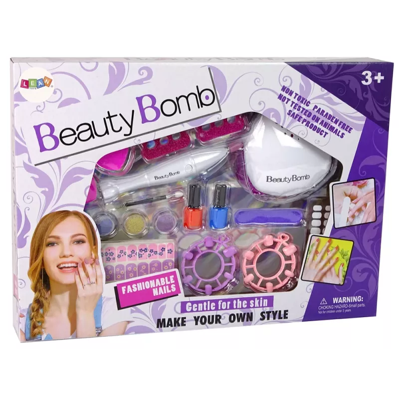 LEAN TOYS Küünevärvimiskomplekt vormija lambi viili brokaadiga