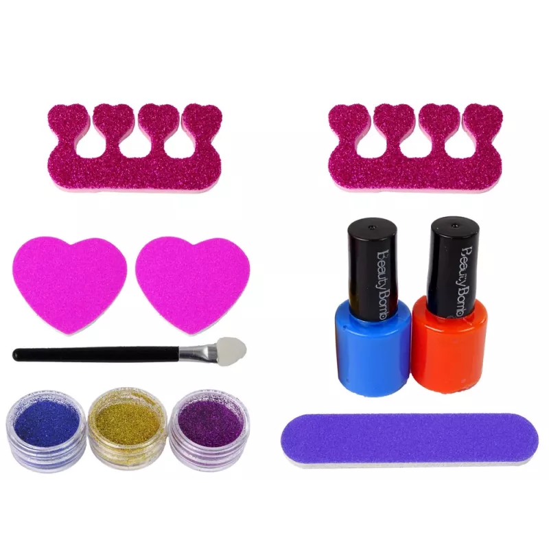 LEAN TOYS Küünevärvimiskomplekt vormija lambi viili brokaadiga