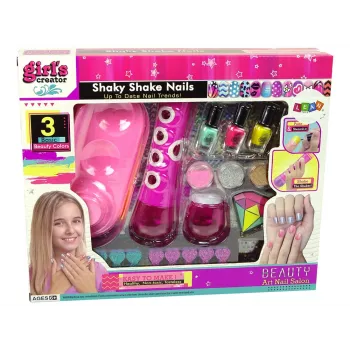 LEAN TOYS Küünte värvimise komplekt Nail Glitter Dispenser Nail Lacquer Stickers