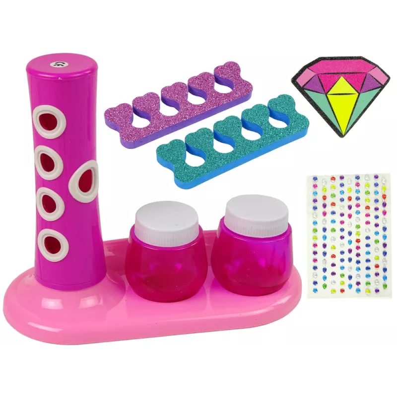 LEAN TOYS Küünte värvimise komplekt Nail Glitter Dispenser Nail Lacquer Stickers