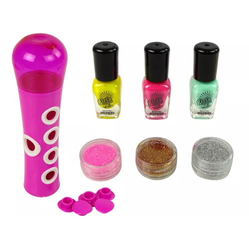 LEAN TOYS Küünte värvimise komplekt Nail Glitter Dispenser Nail Lacquer Stickers