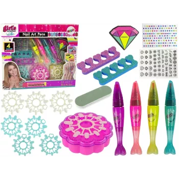 LEAN TOYS Nail Painting Set Nail Lacquers Pens Coloured Stickers