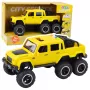 LEAN TOYS maastikuauto hõõrdajamiga tulede ja helidega kollane 6x6 1:16